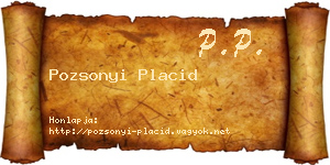 Pozsonyi Placid névjegykártya